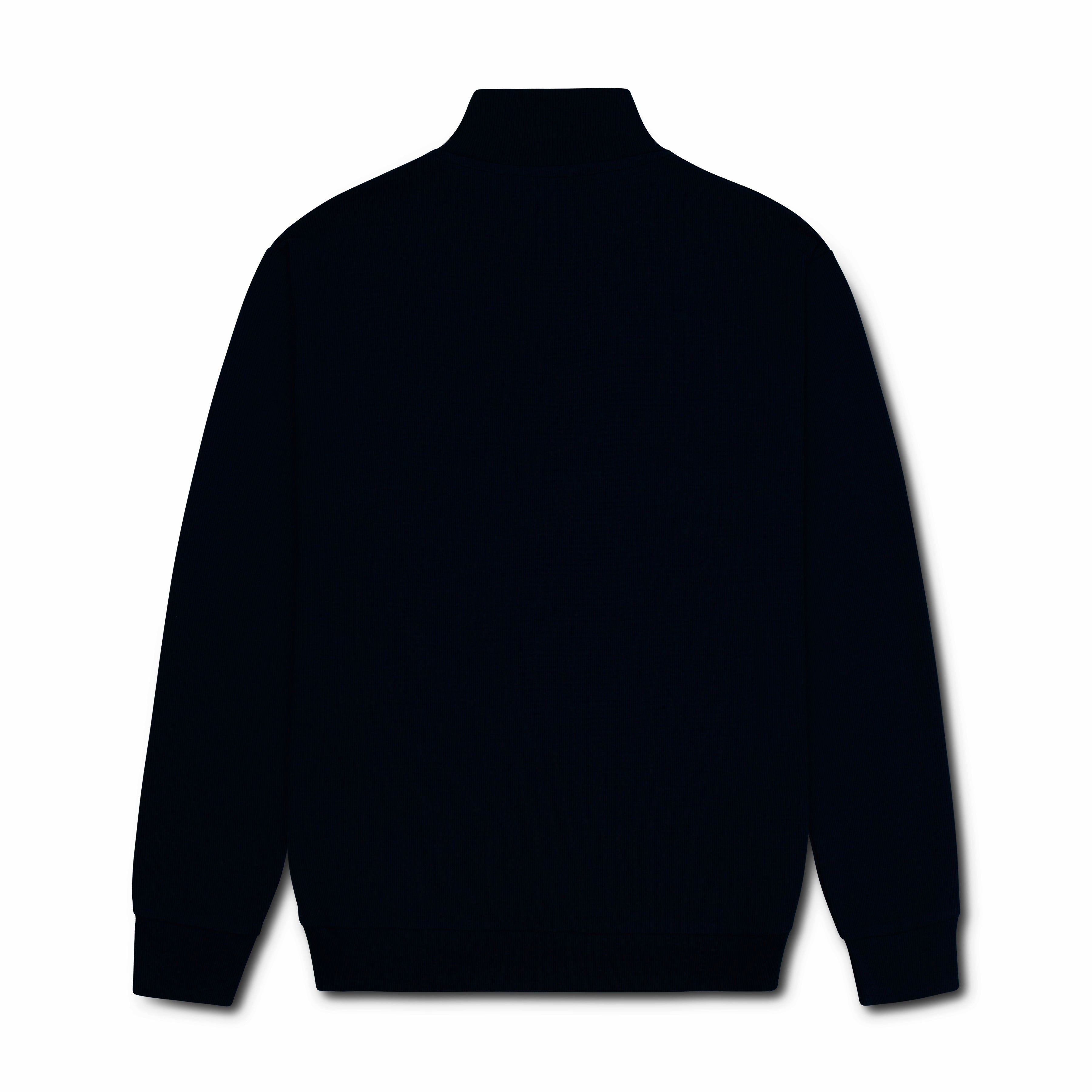 Quarter Zip Ribbed Sweatshirt Black RQZS-01 Arc Inc.