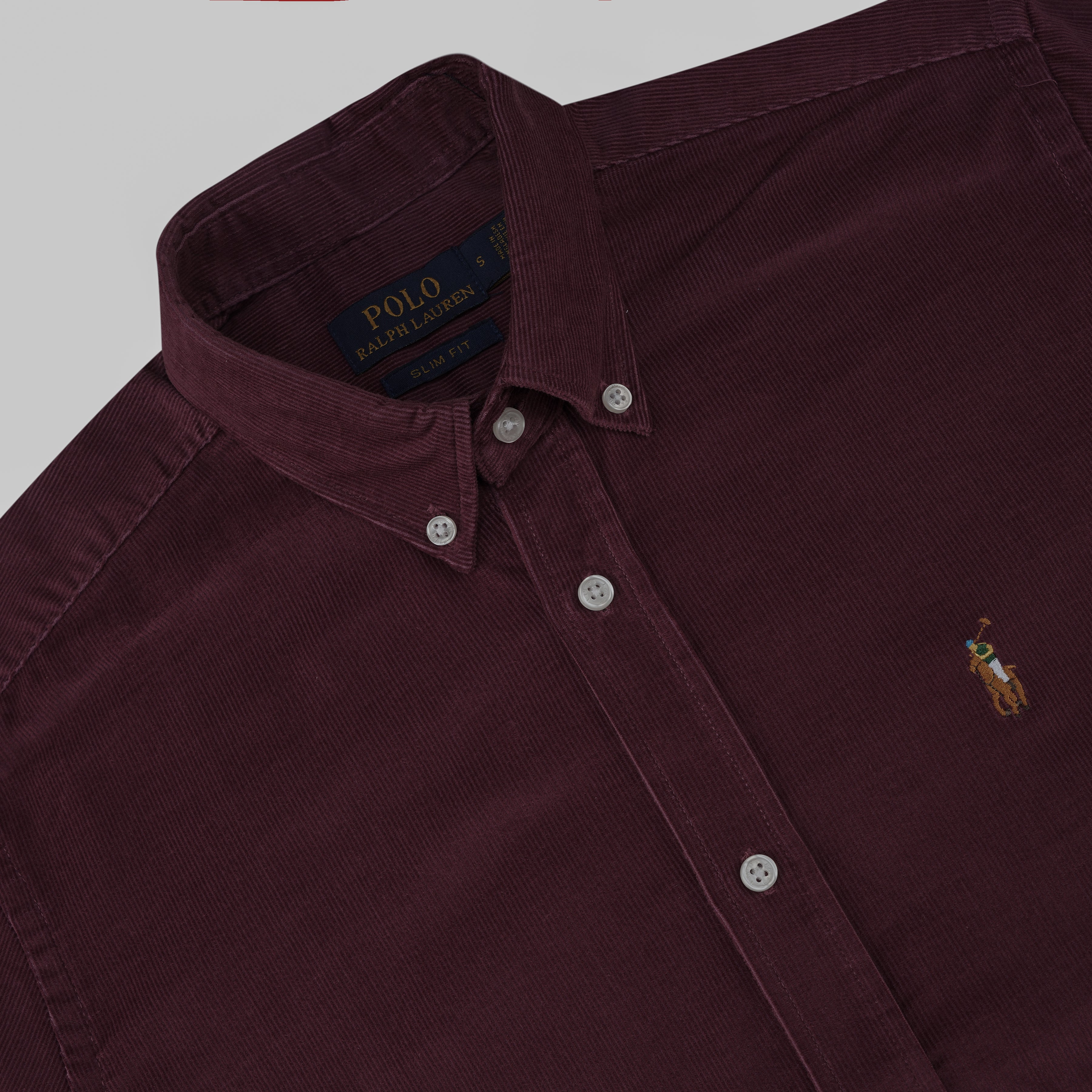 Ralph Lauren Corduroy Shirt Harvard Wine