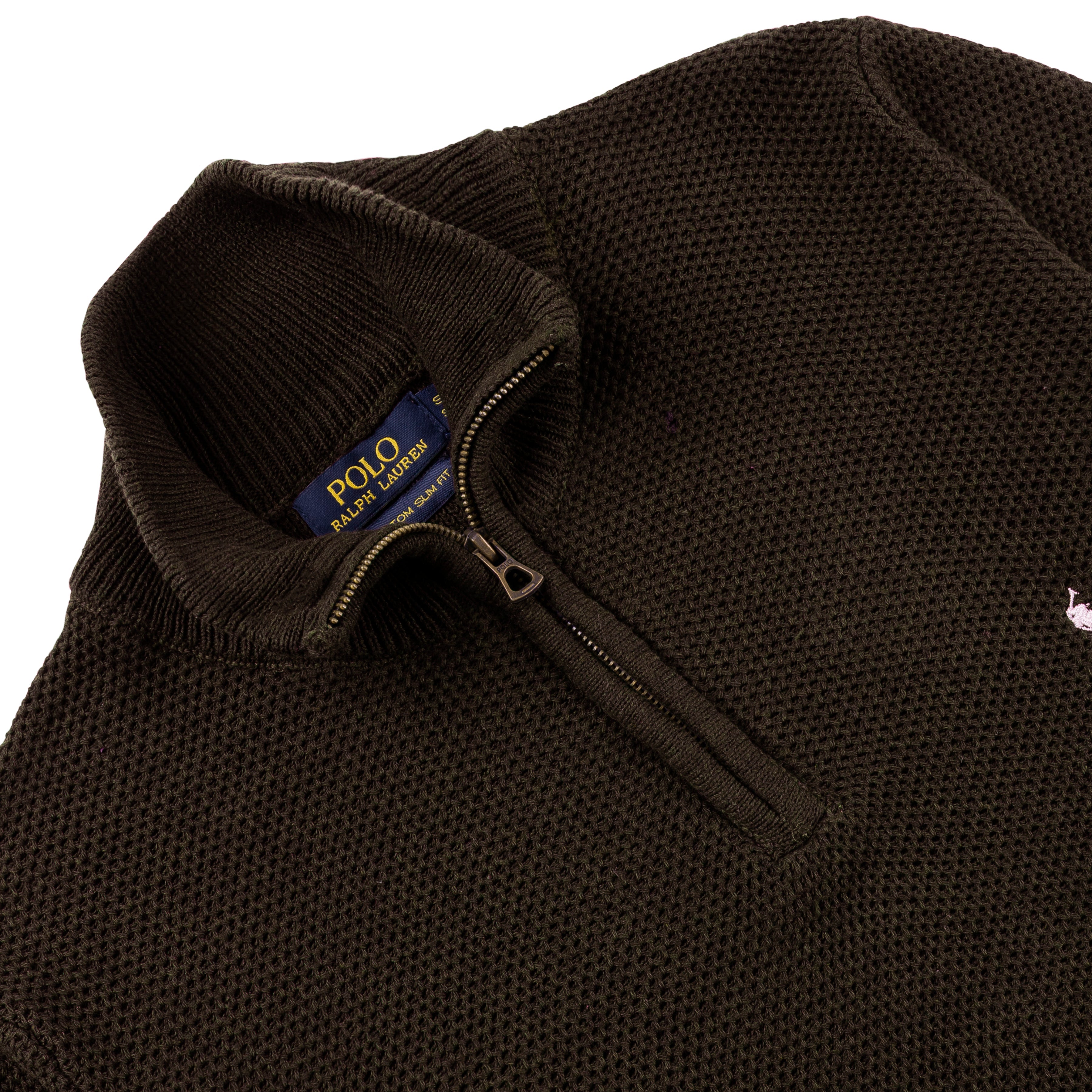 Quarter Zip Knit Woolen Cotton Sweater Dark Coffee QZS-05 Arc Inc.