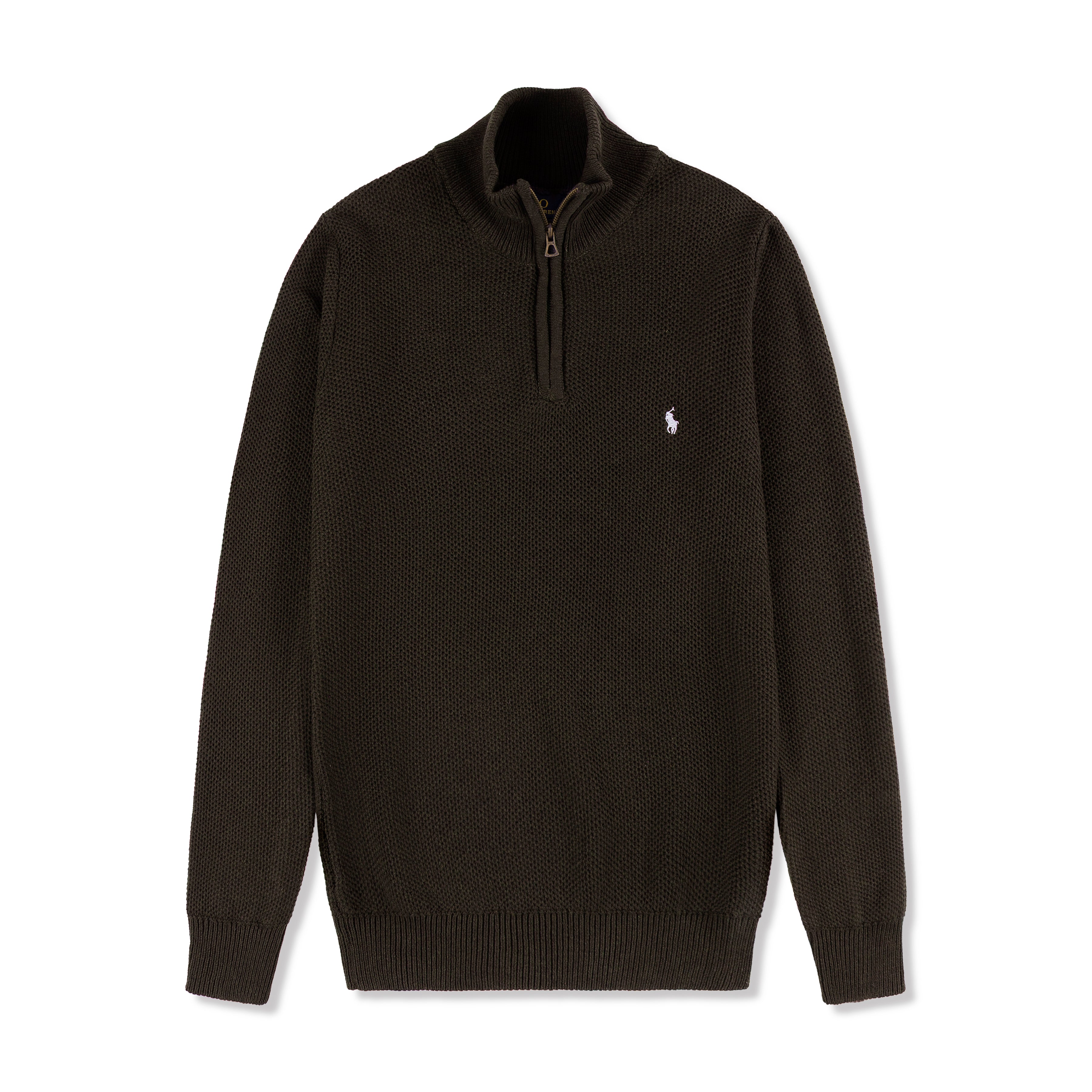 Quarter Zip Knit Woolen Cotton Sweater Dark Coffee QZS-05 Arc Inc.